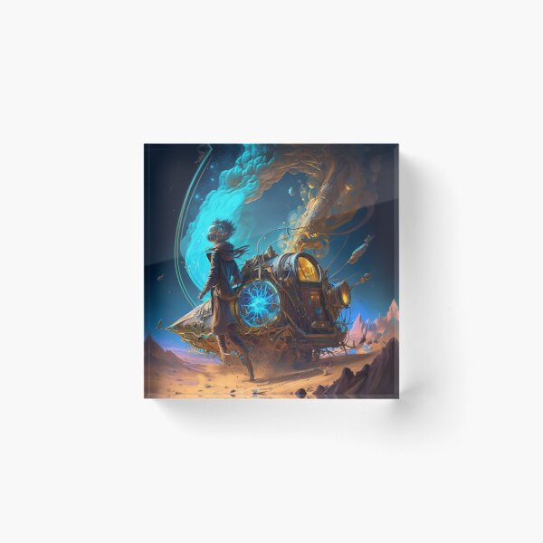 Item preview, Timetraveler Drifting Through a Space Desert with Glass Trees, Featuring a Blend of Sci-Fi and Fantasy Elements designed and sold by kfir marco.