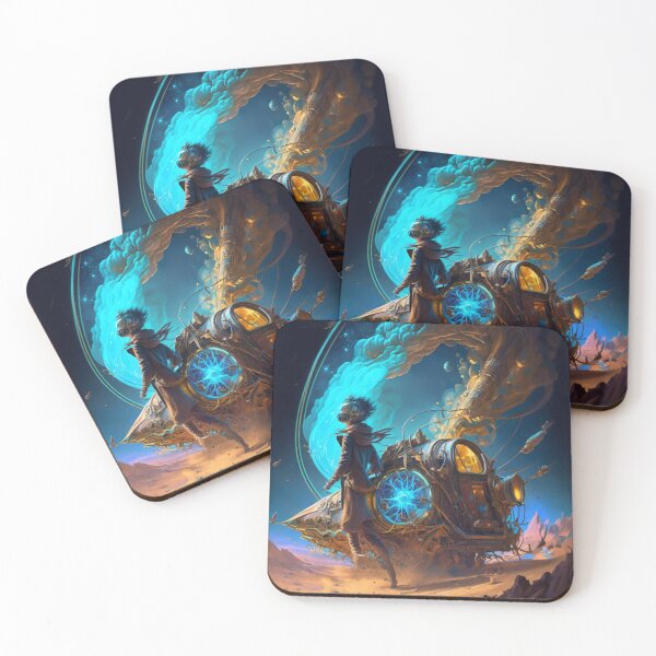 Item preview, Timetraveler Drifting Through a Space Desert with Glass Trees, Featuring a Blend of Sci-Fi and Fantasy Elements designed and sold by kfir marco.