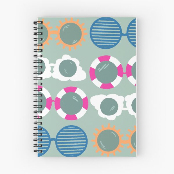 Item preview, Cool beachy sunshades in blue, pink, and tangerine on sage designed and sold by katerosestudios.