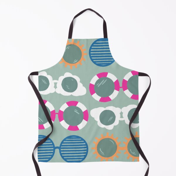 Item preview, Cool beachy sunshades in blue, pink, and tangerine on sage designed and sold by katerosestudios.