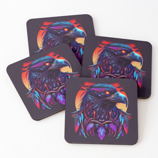 Item preview, Retro Hawk - Synthwave Raven Eagle designed and sold by Odd World.