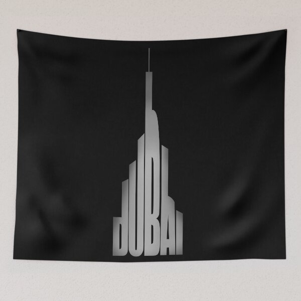Item preview, Dubai-Burj Khalifa Typography Grey designed and sold by flydye.
