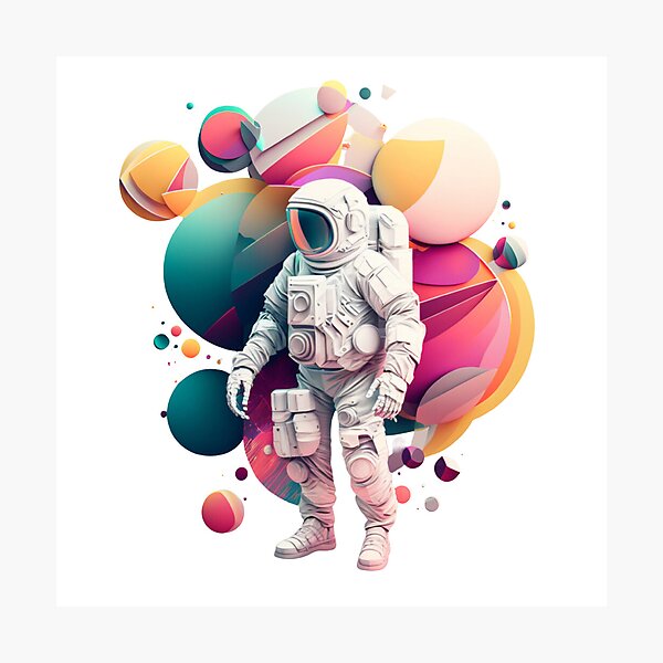 Item preview, Abstract Shapes in Pastel Colors Combine to Create an Astronaut designed and sold by kfir marco.