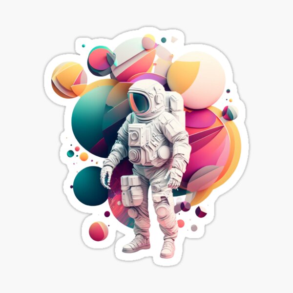 Item preview, Abstract Shapes in Pastel Colors Combine to Create an Astronaut designed and sold by kfir marco.