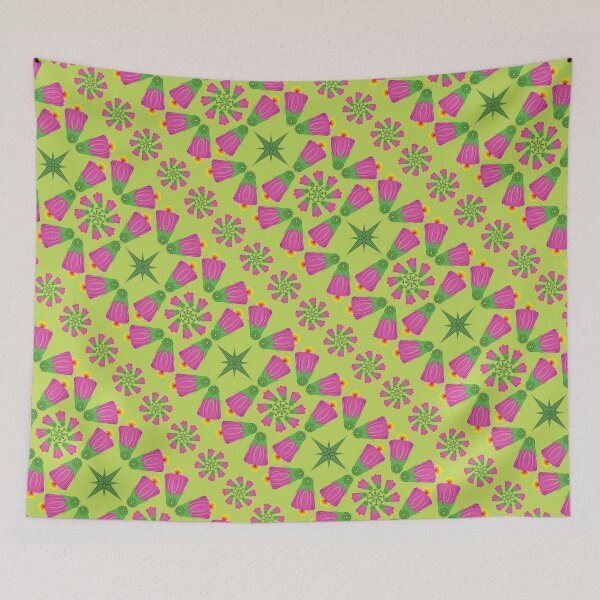 Item preview, Green Retro Bell Flower Mandalas designed and sold by Elisa Yinh Creative.