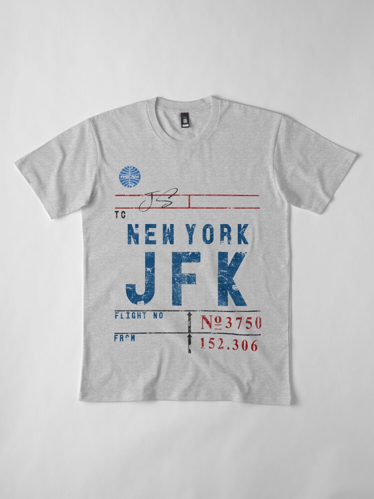 Alternate view of JFK John F. Kennedy Int'l Airport Vintage Airline Tag Design Premium T-Shirt