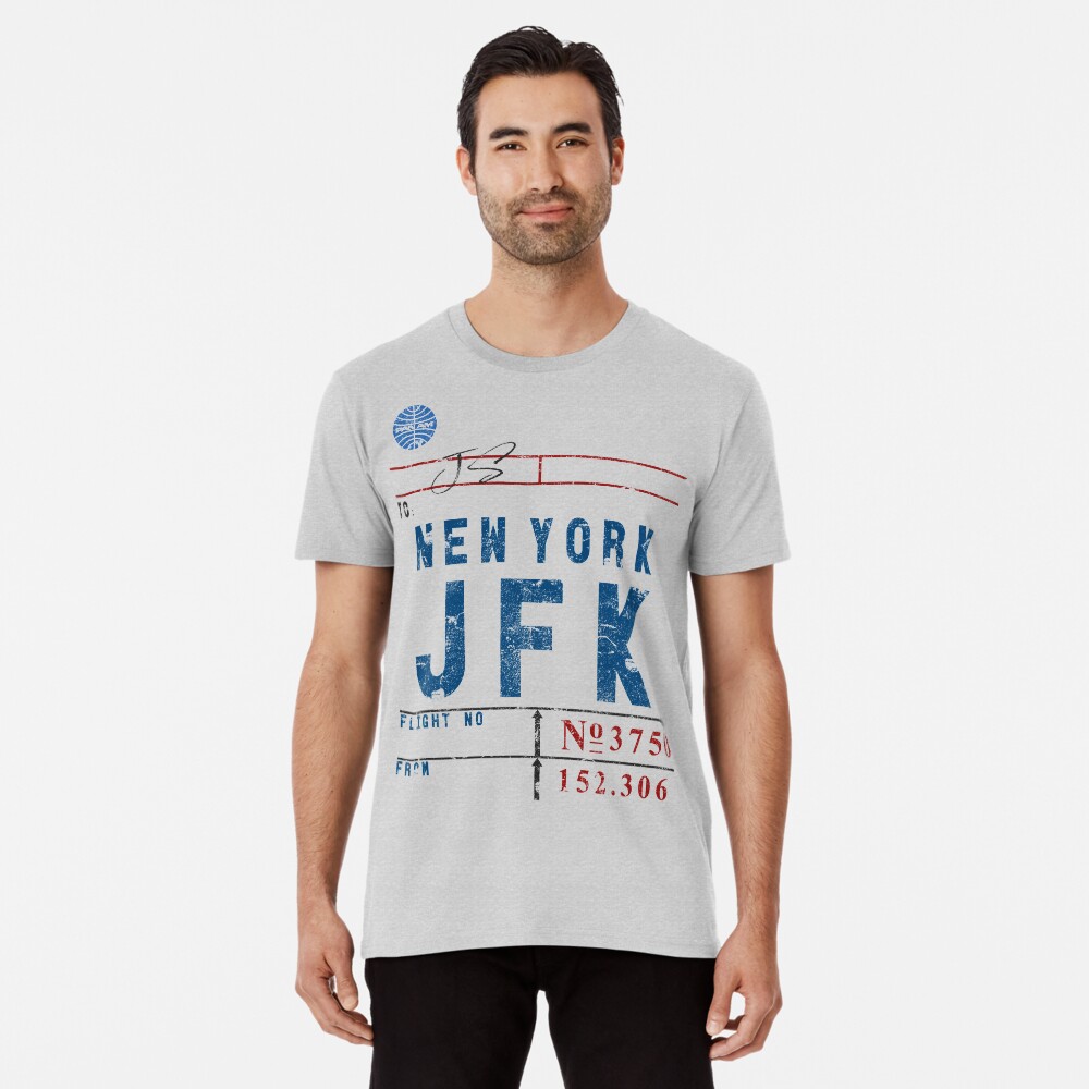 JFK John F. Kennedy Int'l Airport Vintage Airline Tag Design Premium T-Shirt
