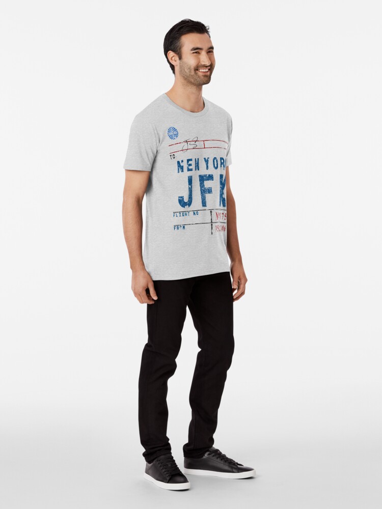 Alternate view of JFK John F. Kennedy Int'l Airport Vintage Airline Tag Design Premium T-Shirt