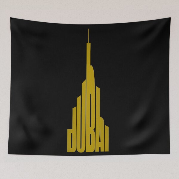Item preview, Dubai-Burj Khalifa Typography Golden designed and sold by flydye.