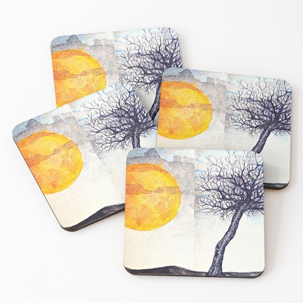 Item preview, Landscape with full moon  designed and sold by Aquarelastudio.