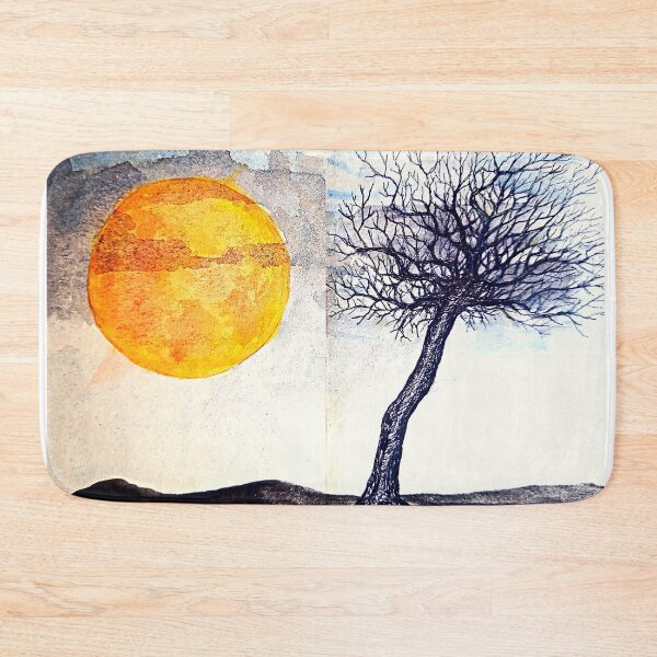 Item preview, Landscape with full moon  designed and sold by Aquarelastudio.