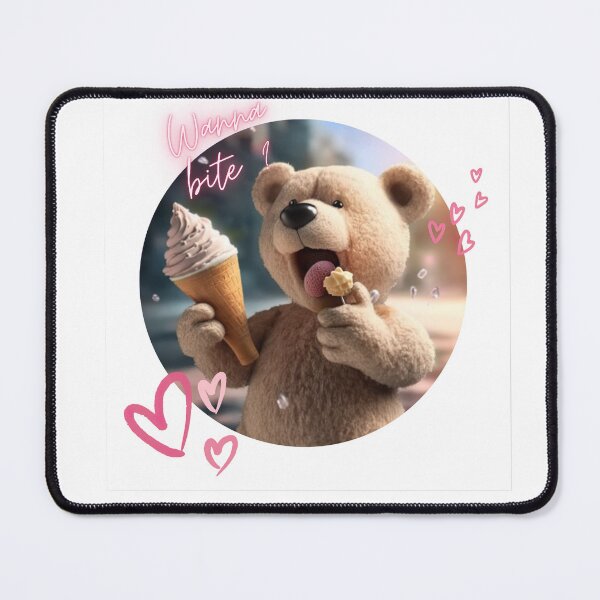 Item preview, cute teddy bear with ice cream designed and sold by BiHstore.