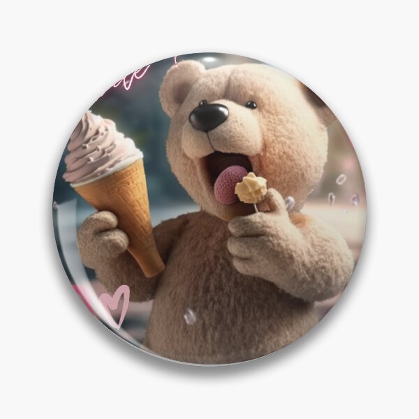 Item preview, cute teddy bear with ice cream designed and sold by BiHstore.
