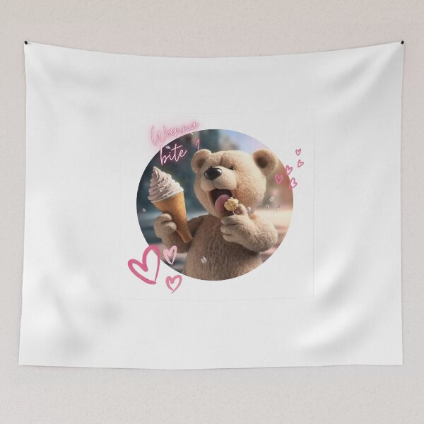 Item preview, cute teddy bear with ice cream designed and sold by BiHstore.