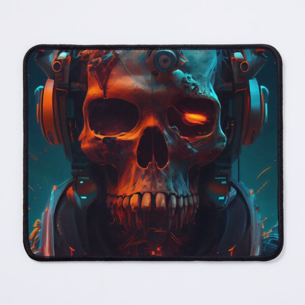 Item preview, Sci-Fi Art: Ultra Realistic Spaceship Pilot Skull Portrait in Dystopian Cyberpunk Style designed and sold by ZickDezine.