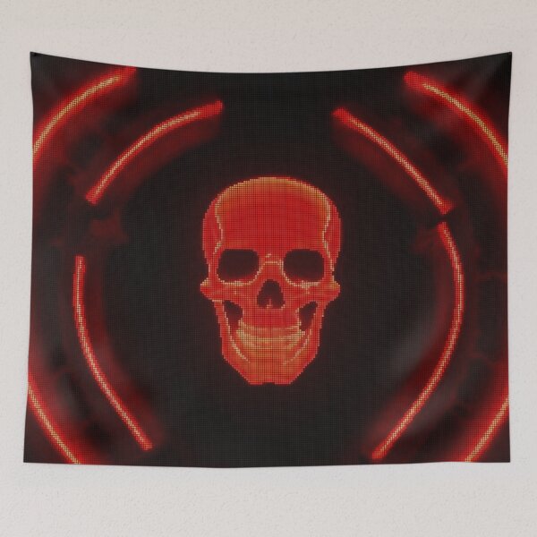 Item preview, Flaming Glowing Skull 8-bit Pixel Art designed and sold by PixelDripped.