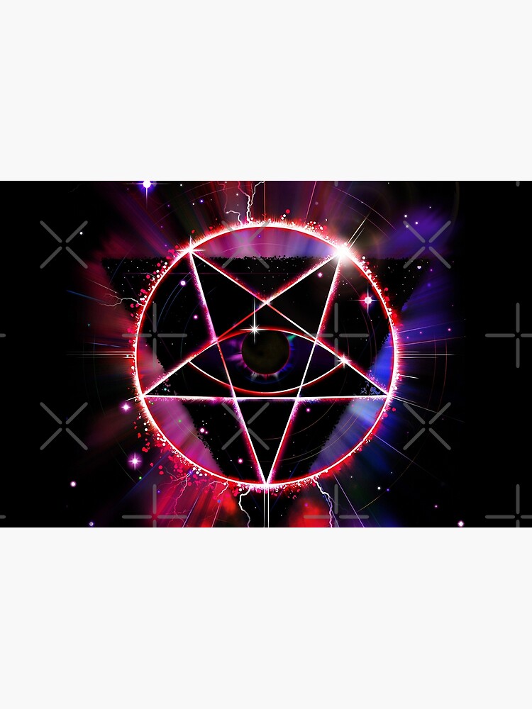 Thumbnail 4 of 4, Zipper Pouch, Space Demon 2049 - Evil Synthwave Sigil designed and sold by forge22.