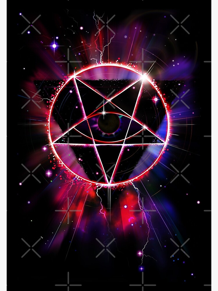 Disover Space Demon 2049 - Evil Synthwave Sigil Premium Matte Vertical Poster