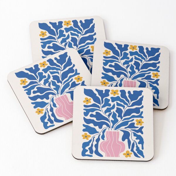 Item preview, Summer Bloom: Electric Blue Leaves & Golden Poppies designed and sold by karanwashere.