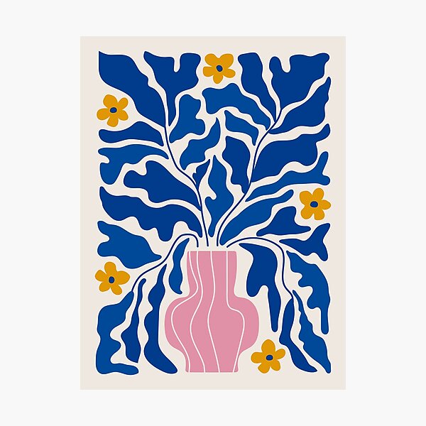 Item preview, Summer Bloom: Electric Blue Leaves & Golden Poppies designed and sold by karanwashere.