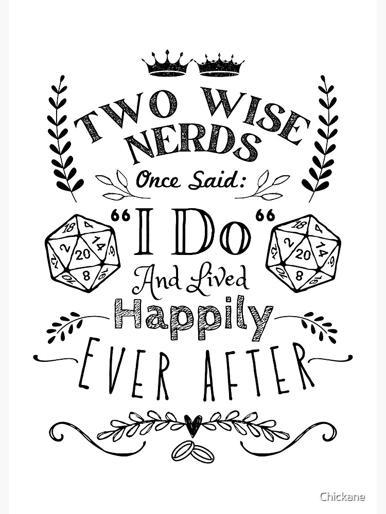 Thumbnail 2 of 2, Greeting Card, DnD Couple Two Wise Nerds Wedding Engagement Anniversary designed and sold by Chickane.