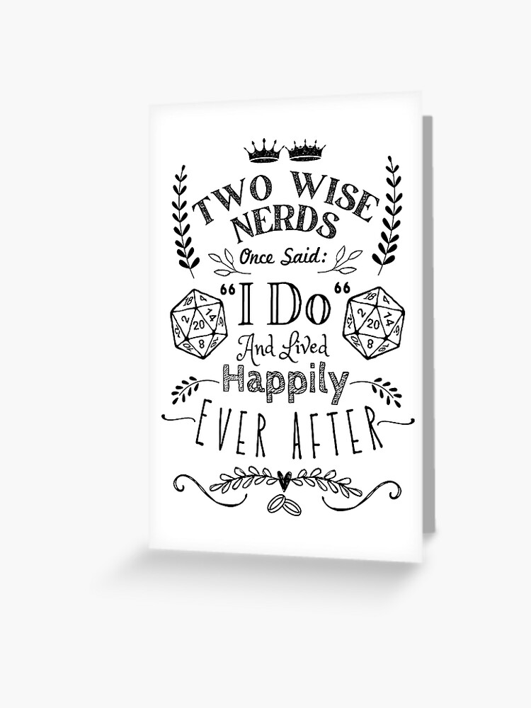 Thumbnail 1 of 2, Greeting Card, DnD Couple Two Wise Nerds Wedding Engagement Anniversary designed and sold by Chickane.