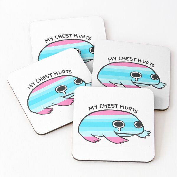 Item preview, My Chest Hurts | Pink and Blue Transmasc Pride Frog designed and sold by iristocat.
