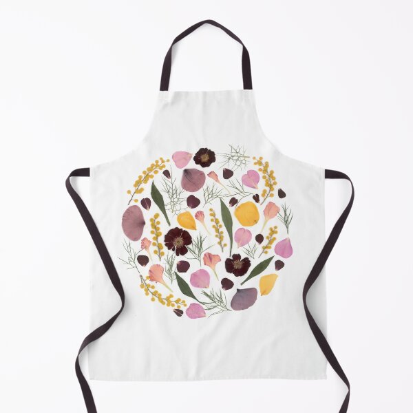 Item preview, Pressed flower cirle with red, pink, red and yellow flowers, mimosa, rose, poppy.  designed and sold by botanikdesign.