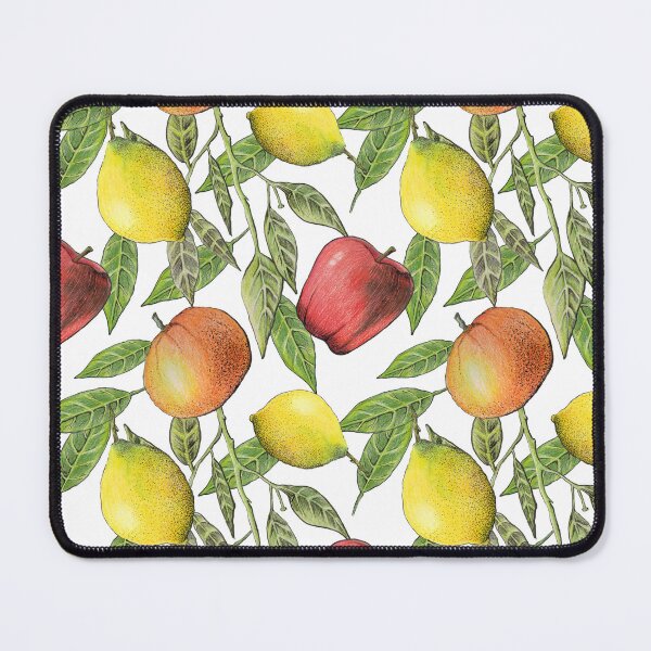 Item preview, Fruit and Leaves Pattern . Seamless Modern Design, lemon, tangerine, apple designed and sold by Atrinheart.