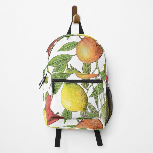 Item preview, Fruit and Leaves Pattern . Seamless Modern Design, lemon, tangerine, apple designed and sold by Atrinheart.