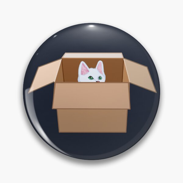 Item preview, White Kitten Peeking from Cardboard Box designed and sold by Deborah Camp.