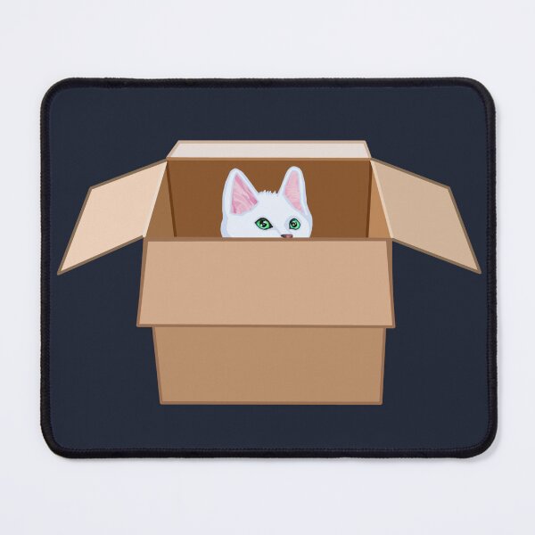 Item preview, White Kitten Peeking from Cardboard Box designed and sold by Deborah Camp.