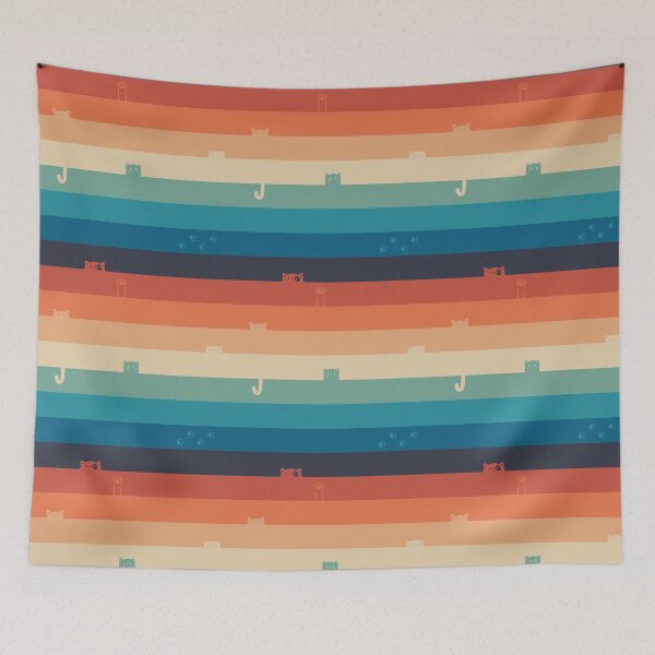 Item preview, Retro Rainbow Cat-stripes designed and sold by HiyaGaia.