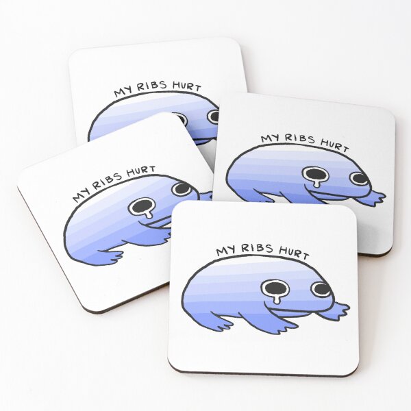 Item preview, My Ribs Hurt | White to Blue Gradient Frog designed and sold by iristocat.