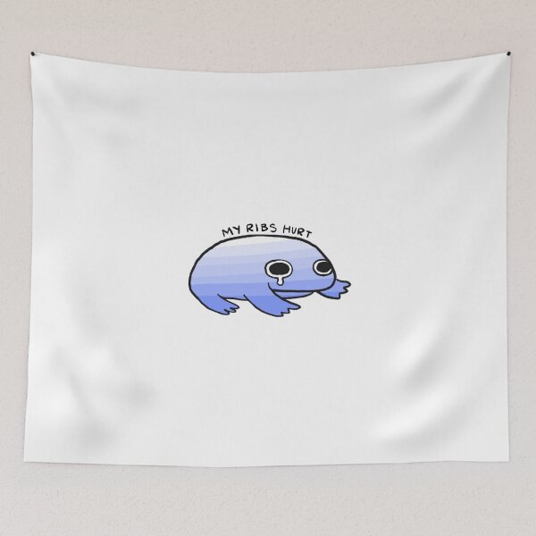 Item preview, My Ribs Hurt | White to Blue Gradient Frog designed and sold by iristocat.