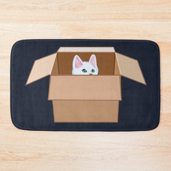 Item preview, White Kitten Peeking from Cardboard Box designed and sold by Deborah Camp.