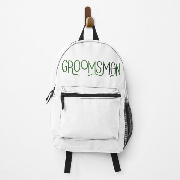 Item preview, Groomsman typography label glitch green designed and sold by chuckletuckle.
