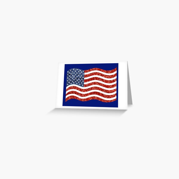 glitter print american flag Greeting Card