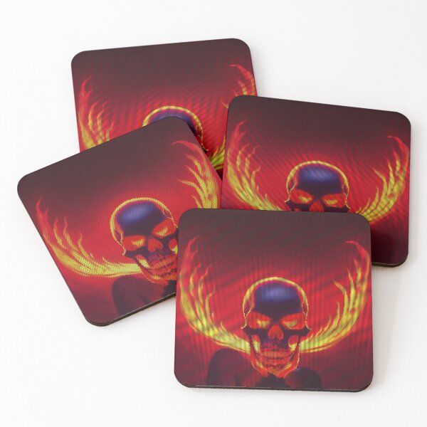 Aperçu de l'œuvre Flaming Glowing Skull 8-bit Pixel Art créée et vendue par PixelDripped.