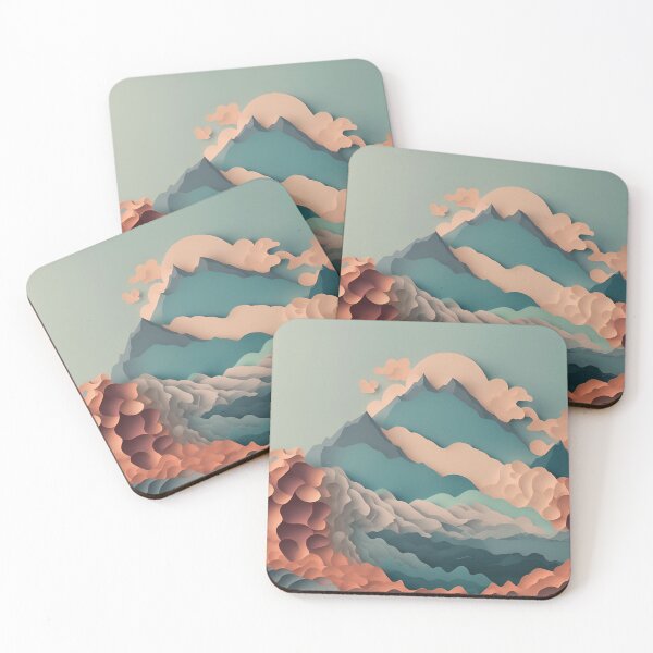 Item preview, Peach Mountain in Paper art style designed and sold by FormFinder.