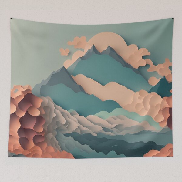 Item preview, Peach Mountain in Paper art style designed and sold by FormFinder.