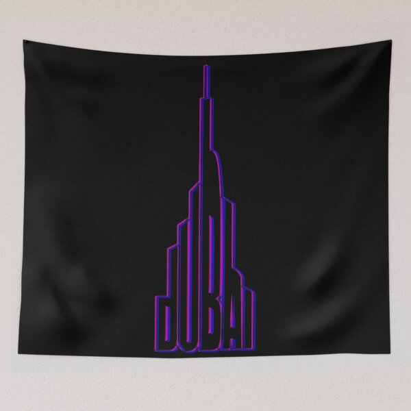 Item preview, Dubai-Burj Khalifa Typography multi-coloured designed and sold by flydye.