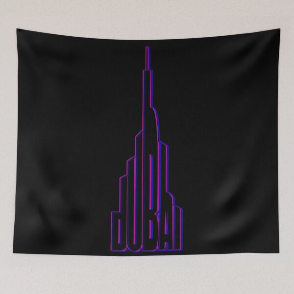 Item preview, Dubai-Burj Khalifa Typography multi-coloured 2 designed and sold by flydye.