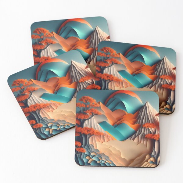 Item preview, Sunset Mountain in Paper art form designed and sold by FormFinder.