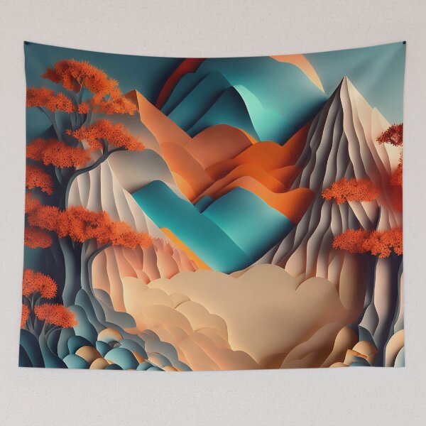 Item preview, Sunset Mountain in Paper art form designed and sold by FormFinder.