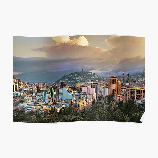 Ecuador. Quito Puesta de sol. Póster