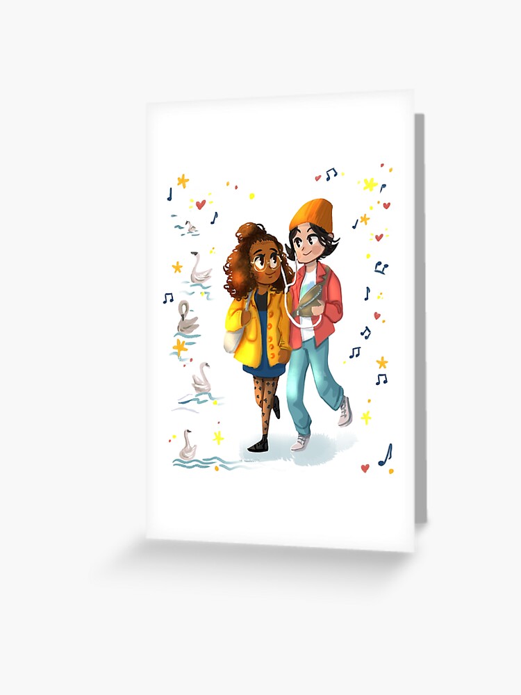 HEARTSTOPPER Elle and Tao Greeting Card by Veronika Sudmann
