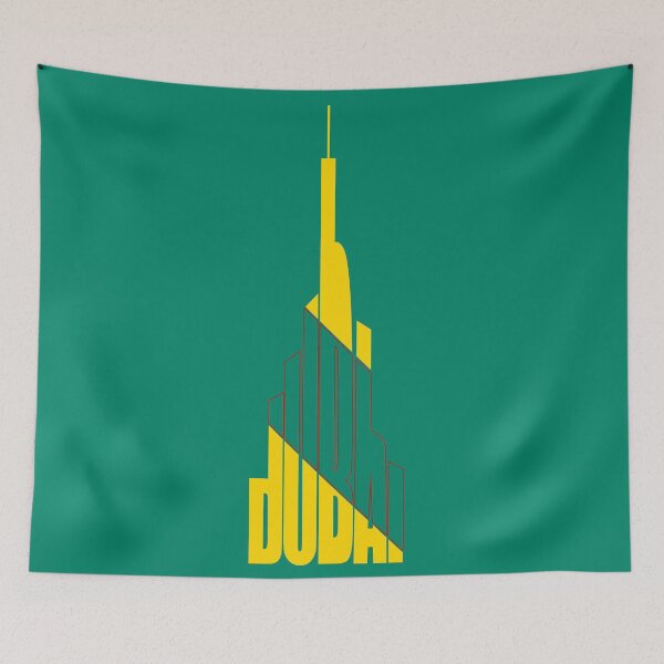 Item preview, Dubai-Burj Khalifa Typography Red & Yellow designed and sold by flydye.