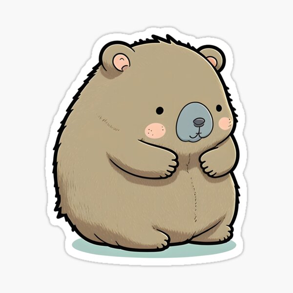 Vista previa del artículo con la obra «Wombat adorable extra graso», diseñado y vendido por CutePlanetEarth.