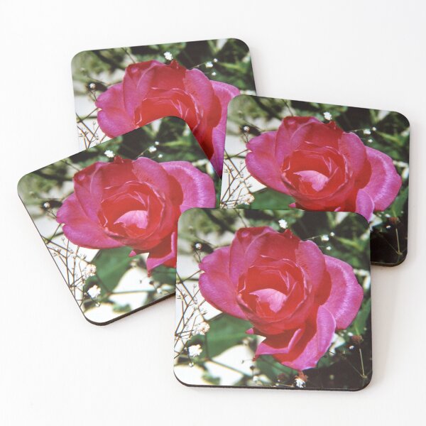 Item preview, Flora #37 - Vivid Magenta Rose of Comfort with Baby's Breath designed and sold by DEL-Productions.